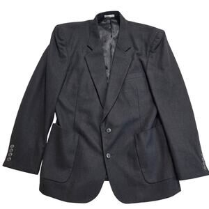 Vtg Cellini Collection Men's Wool Cashmere Blend Blazer 2-button Black Sz 40R